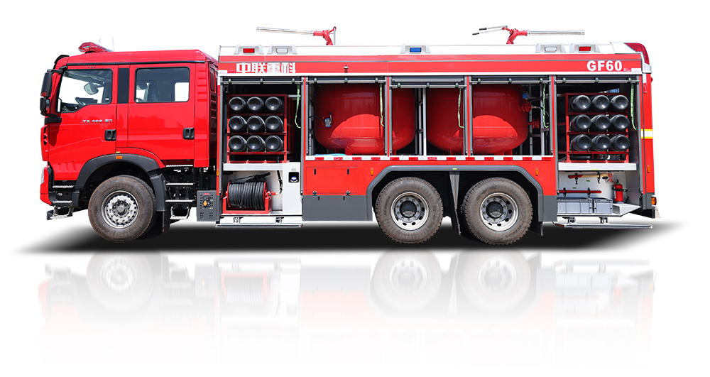 Dry powder/nitrogen fire truck